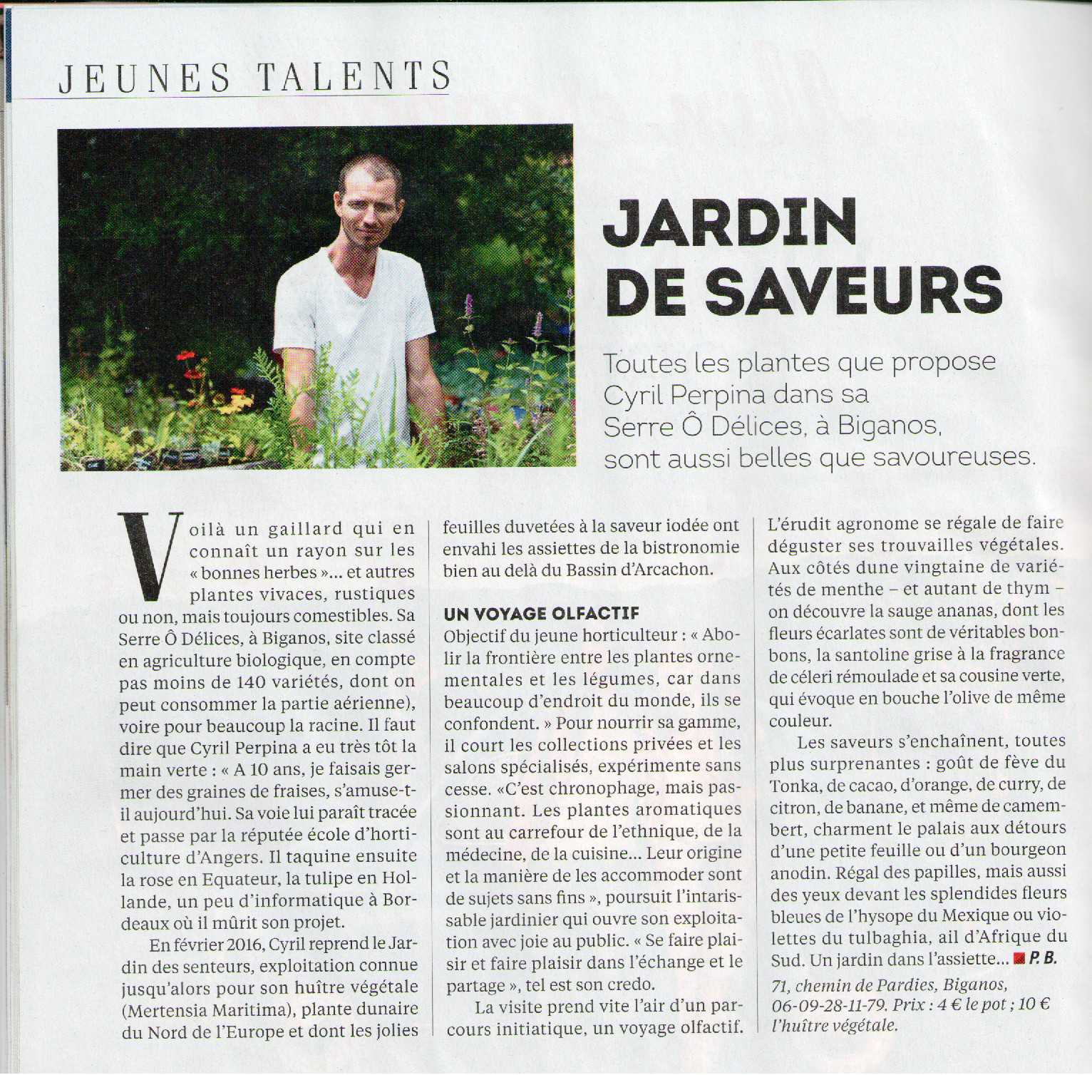 L'Express juillet 2017 La Serre Ô Délices dans le journal l'Express de juillet 2017